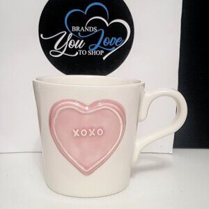 NEW RARE Pottery Barn Conversation Heart Mug XOXO 14 OZ Stoneware Valentine's